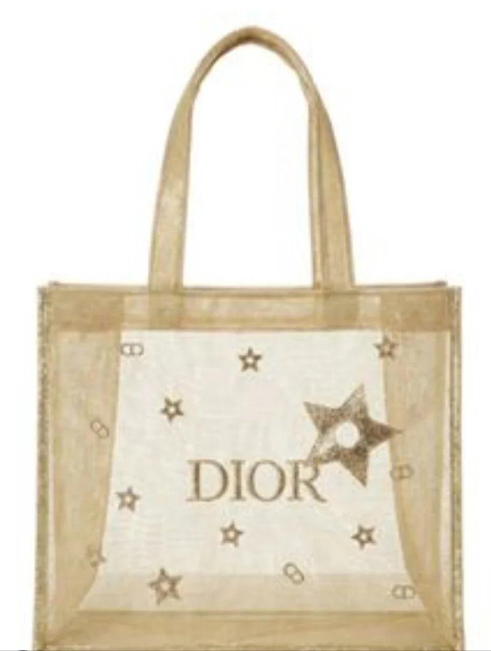 Dior Metallic Gold Star-Embellished Tote